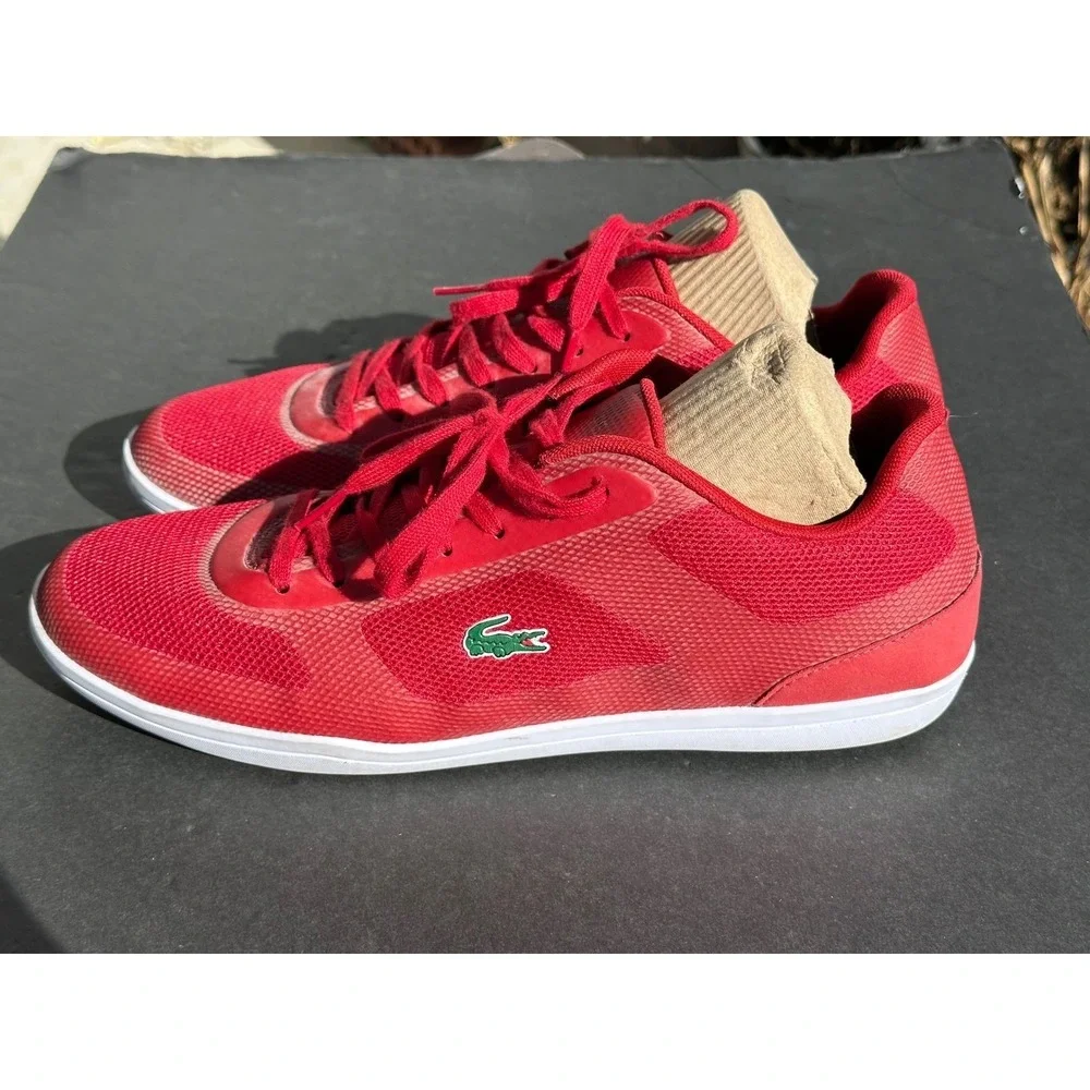 Lacoste Court Minimal‎ Sport Red Mesh Lace Up Sneakers Men's Size 11